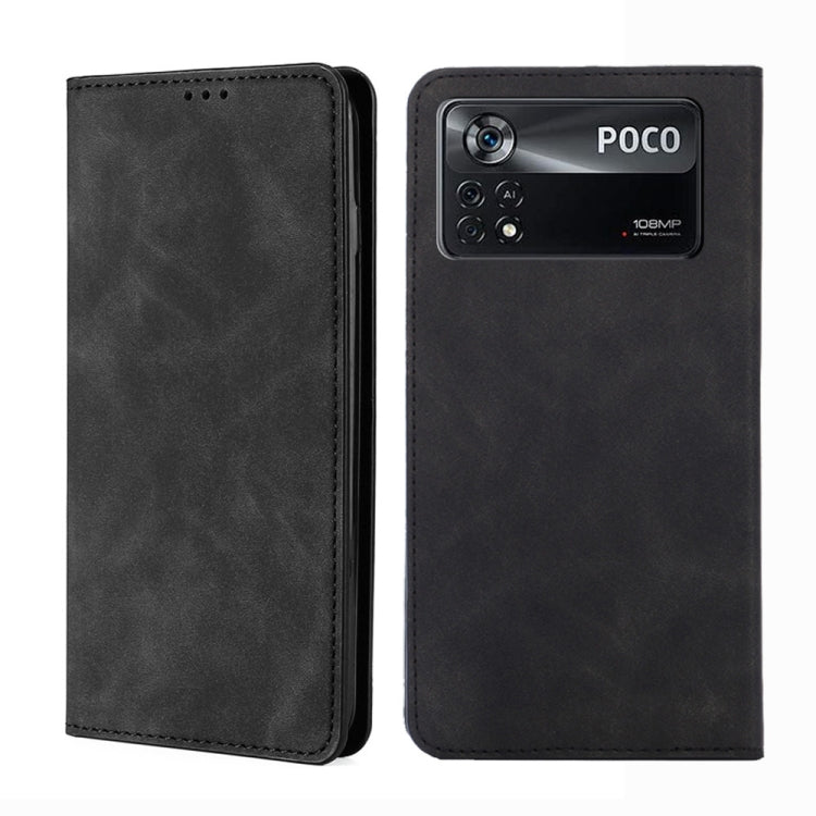 Custodia per telefono in pelle con vibrazione magnetica Skin Feel, For Xiaomi Poco M4 Pro, For Xiaomi Poco X4 Pro 5G, For Xiaomi Redmi K50 / K50 Pro, For Xiaomi Redmi K50 Gaming