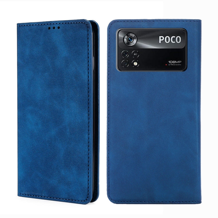 Custodia per telefono in pelle con vibrazione magnetica Skin Feel, For Xiaomi Poco M4 Pro, For Xiaomi Poco X4 Pro 5G, For Xiaomi Redmi K50 / K50 Pro, For Xiaomi Redmi K50 Gaming