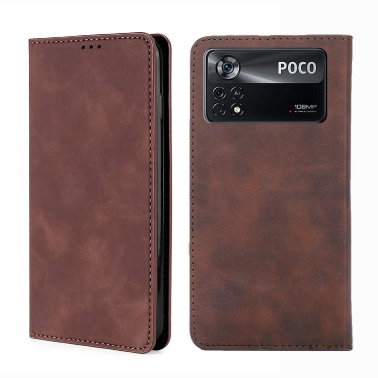 Custodia per telefono in pelle con vibrazione magnetica Skin Feel, For Xiaomi Poco M4 Pro, For Xiaomi Poco X4 Pro 5G, For Xiaomi Redmi K50 / K50 Pro, For Xiaomi Redmi K50 Gaming