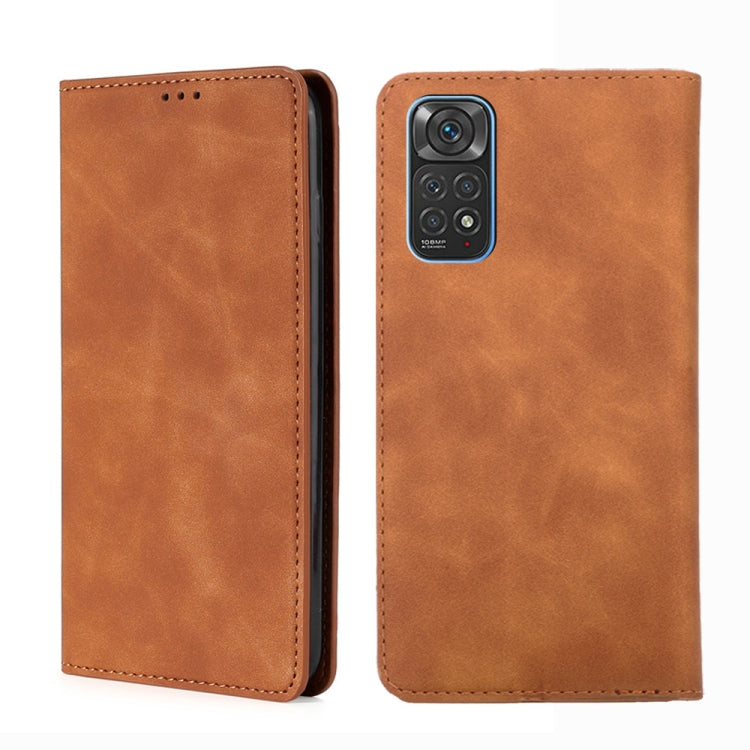 Custodia per telefono in pelle con vibrazione magnetica Skin Feel, For Xiaomi Redmi Note 11 Global / Note 11S, For Xiaomi Redmi Note 11 Pro 4G/5G Global, For Xiaomi 12 Lite, For Xiaomi 12 Pro
