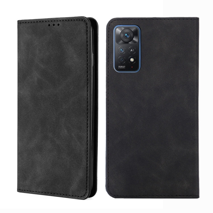 Custodia per telefono in pelle con vibrazione magnetica Skin Feel, For Xiaomi Redmi Note 11 Global / Note 11S, For Xiaomi Redmi Note 11 Pro 4G/5G Global, For Xiaomi 12 Lite, For Xiaomi 12 Pro