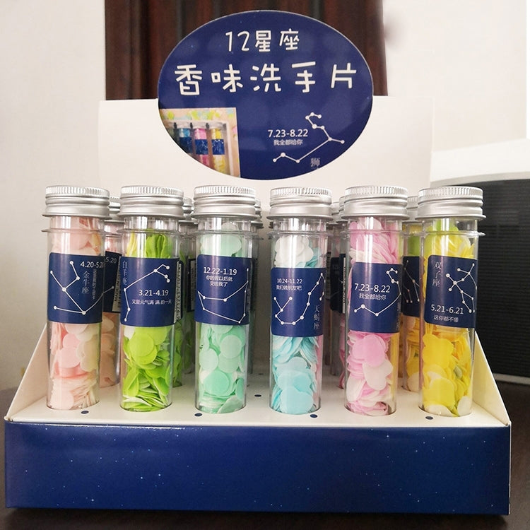 10 pezzi monouso portatile da viaggio a forma di tubo in scatola con coriandoli mini piatto di sapone, Emoji Series, Animal Series, Succulent Series, Fruit Series, Words Series, Constellation Series, Cherry Blossom Series, Pig Baby Series