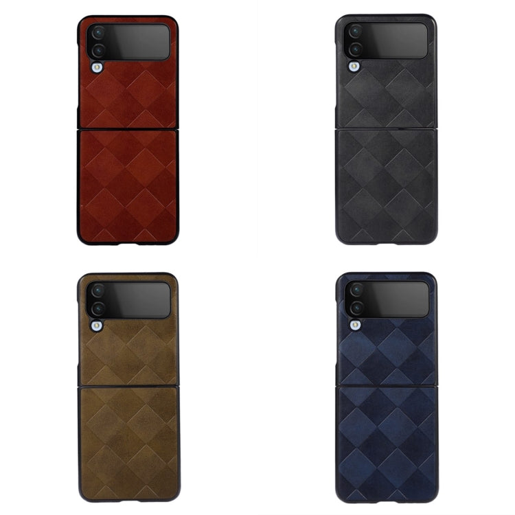 Custodia per telefono in PU scozzese intrecciata, For Samsung Galaxy Z Flip4
