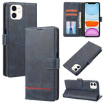 Custodia portafoglio in pelle con flip per iPhone 11 e 12