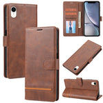 Custodia portafoglio in pelle con flip per iPhone XR e compatibil