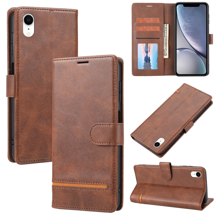 Custodia portafoglio in pelle con flip per iPhone XR e compatibil