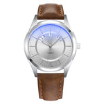 Orologio al quarzo impermeabile YAZOLE 513 con cinturino in pelle e calendario