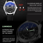 Orologio al quarzo impermeabile YAZOLE 513 con cinturino in pelle e calendario