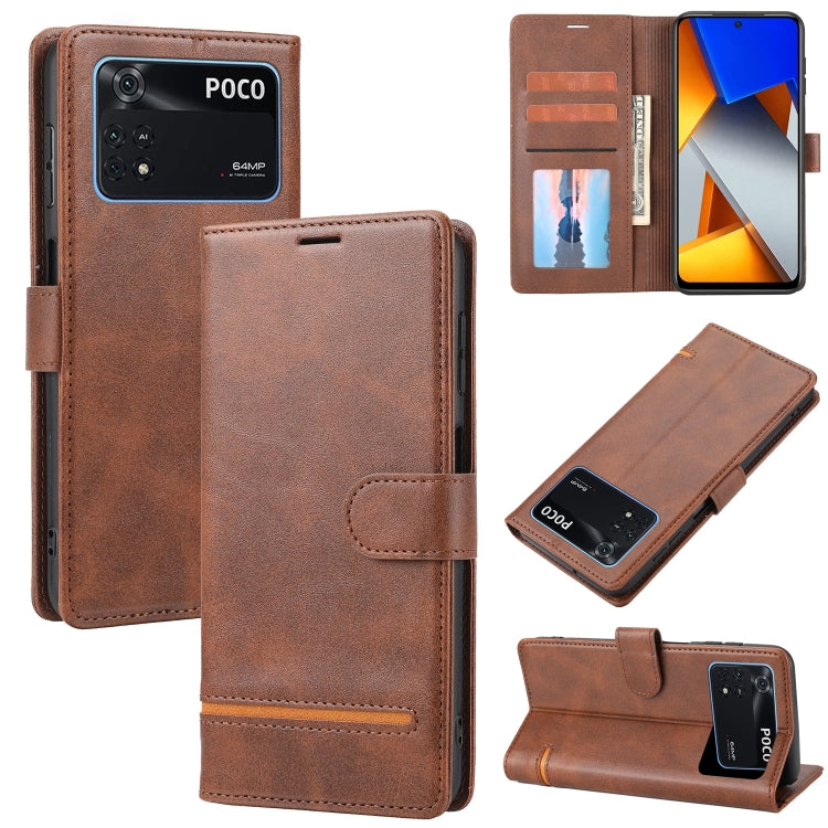 Custodia per telefono in pelle con flip a portafoglio classico, For Xiaomi 12 Lite, For Xiaomi 12 Pro, For Xiaomi Poco F3 / K40 / K40 Pro, For Xiaomi Poco M4 Pro 4G