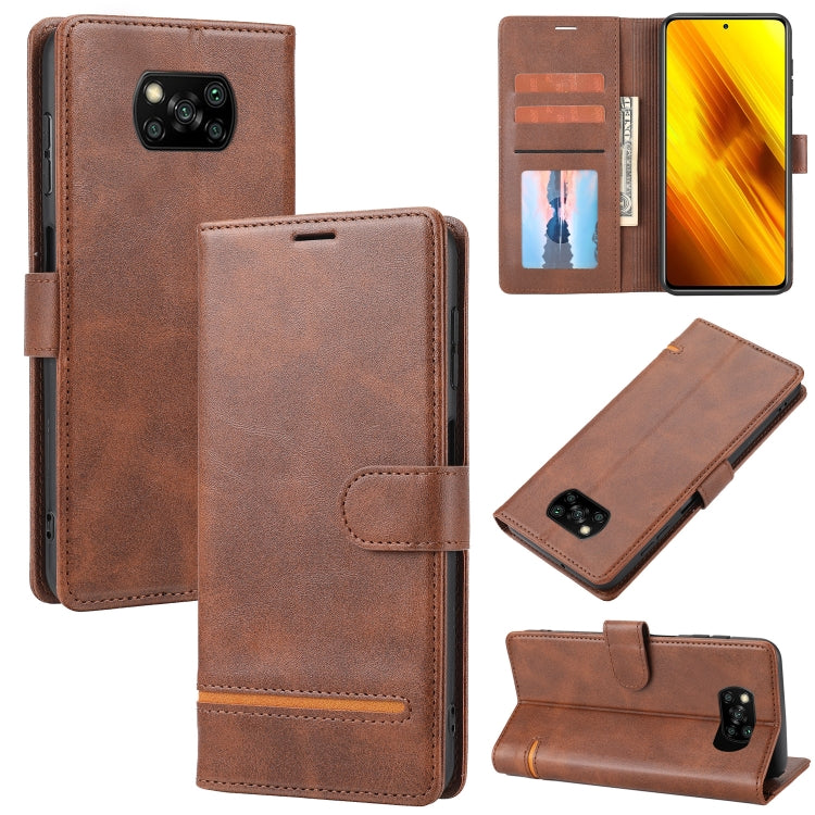 Custodia per telefono in pelle con flip a portafoglio classico, For Xiaomi Poco X3 NFC, For Xiaomi Poco X4 Pro 5G