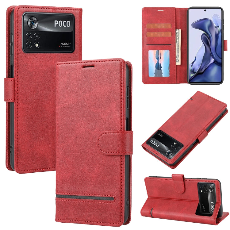 Custodia per telefono in pelle con flip a portafoglio classico, For Xiaomi Poco X3 NFC, For Xiaomi Poco X4 Pro 5G
