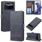 Custodia per telefono in pelle con flip a portafoglio classico, For Xiaomi Poco X3 NFC, For Xiaomi Poco X4 Pro 5G