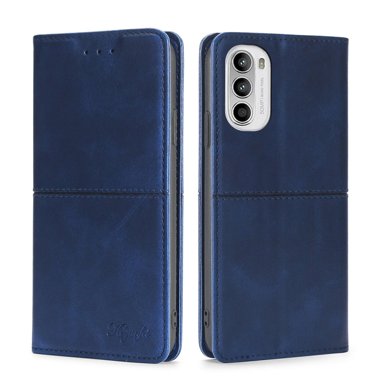 Custodia per telefono in pelle a vibrazione orizzontale magnetica con trama di mucca, For Motorola Moto G52 4G/G82 5G