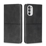 Custodia per telefono in pelle a vibrazione orizzontale magnetica con trama di mucca, For Motorola Moto G52 4G/G82 5G