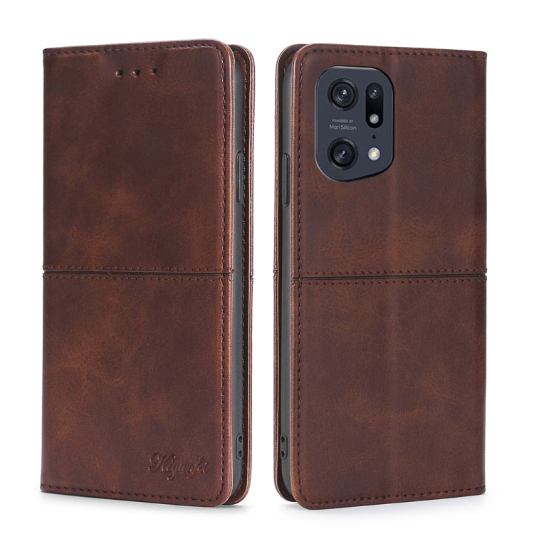 Custodia per telefono in pelle a vibrazione orizzontale magnetica con trama di mucca, For OPPO A36 4G/A76 4G Global, For OPPO A57 5G 2022/Realme Q5i, For OPPO A96 5G, For OPPO Find X5 Pro