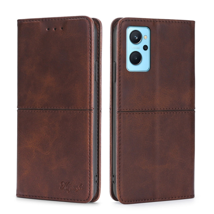 Custodia per telefono in pelle a vibrazione orizzontale magnetica con trama di mucca, For OPPO Realme 9 Pro, For OPPO Realme 9 Pro+, For OPPO Realme 9i/A36 4G/A96 4G/K10 4G/A76 4G, For OPPO Realme C35