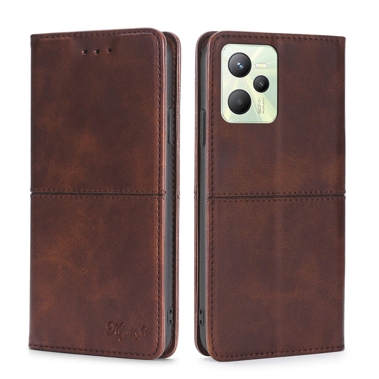 Custodia per telefono in pelle a vibrazione orizzontale magnetica con trama di mucca, For OPPO Realme 9 Pro, For OPPO Realme 9 Pro+, For OPPO Realme 9i/A36 4G/A96 4G/K10 4G/A76 4G, For OPPO Realme C35