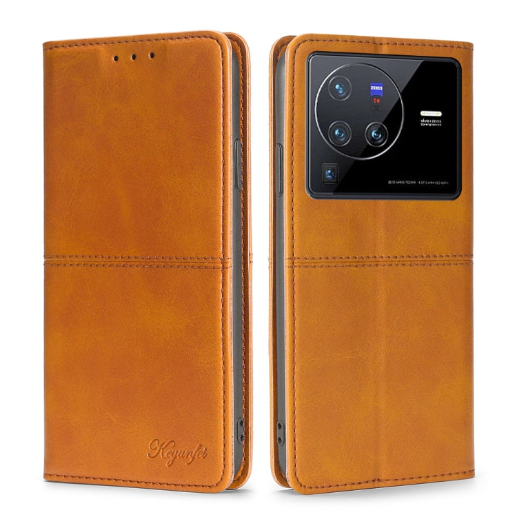 Custodia per telefono in pelle a vibrazione orizzontale magnetica con trama di mucca, For vivo S12 Pro 5G/V23 Pro, For vivo S15 5G, For vivo S15e 5G/T1 Snapdragon 778G, For vivo X80 Pro