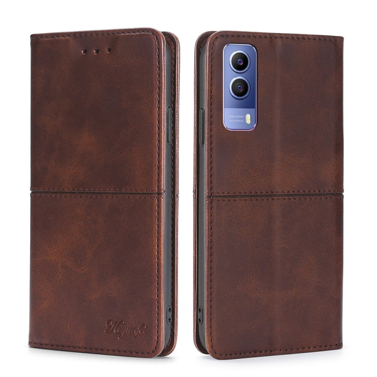 Custodia per telefono in pelle a vibrazione orizzontale magnetica con trama di mucca, For vivo X80, For vivo Y53S 5G/iQOO Z5X/T1X, For vivo Y55S 5G, For vivo Y76S/Y74S