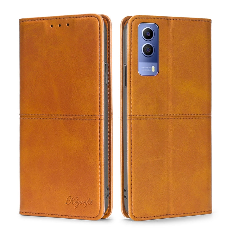 Custodia per telefono in pelle a vibrazione orizzontale magnetica con trama di mucca, For vivo X80, For vivo Y53S 5G/iQOO Z5X/T1X, For vivo Y55S 5G, For vivo Y76S/Y74S