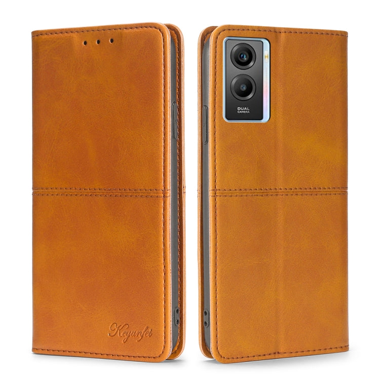 Custodia per telefono in pelle a vibrazione orizzontale magnetica con trama di mucca, For vivo X80, For vivo Y53S 5G/iQOO Z5X/T1X, For vivo Y55S 5G, For vivo Y76S/Y74S