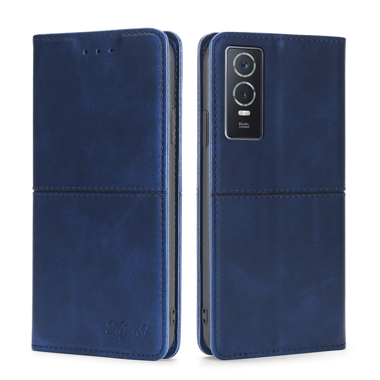 Custodia per telefono in pelle a vibrazione orizzontale magnetica con trama di mucca, For vivo X80, For vivo Y53S 5G/iQOO Z5X/T1X, For vivo Y55S 5G, For vivo Y76S/Y74S