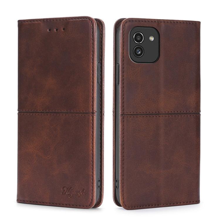 Custodia per telefono in pelle a vibrazione orizzontale magnetica con trama di mucca, For Samsung Galaxy A03 EU Edition 166mm, For Samsung Galaxy A23 5G, For Samsung Galaxy M33 5G, For Samsung Galaxy M53 5G