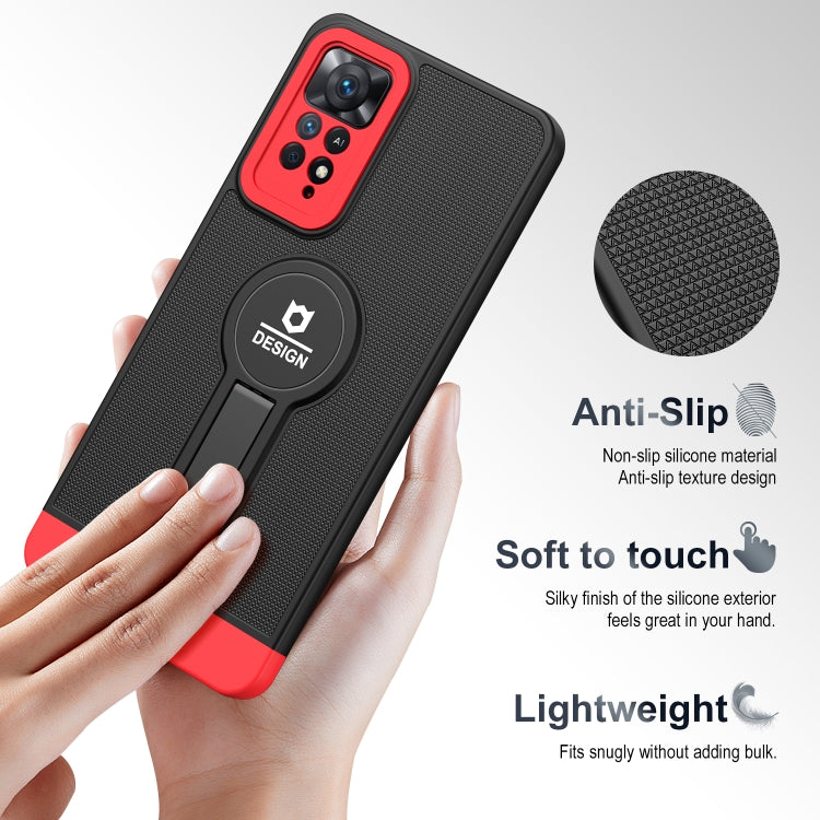 Custodia per telefono in TPU + PC con supporto per coda piccola, For Xiaomi Poco X3 / X3 Pro, For Xiaomi Redmi Note 10 4G / Note 10S, For Xiaomi Redmi Note 10 Pro 4G, For Xiaomi Redmi Note 11 4G 2022 / Note 11S, For Xiaomi Redmi Note 11 Pro 2022 4G / 5G
