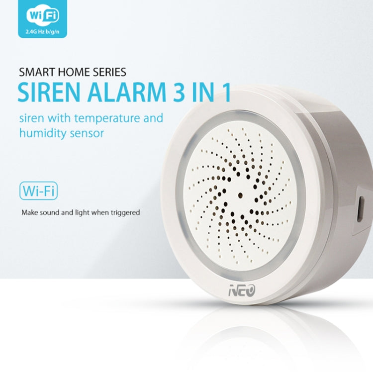 Sirena USB WiFi NEO NAS-AB02WT con sensore di temperatura e umidità, AB02WT