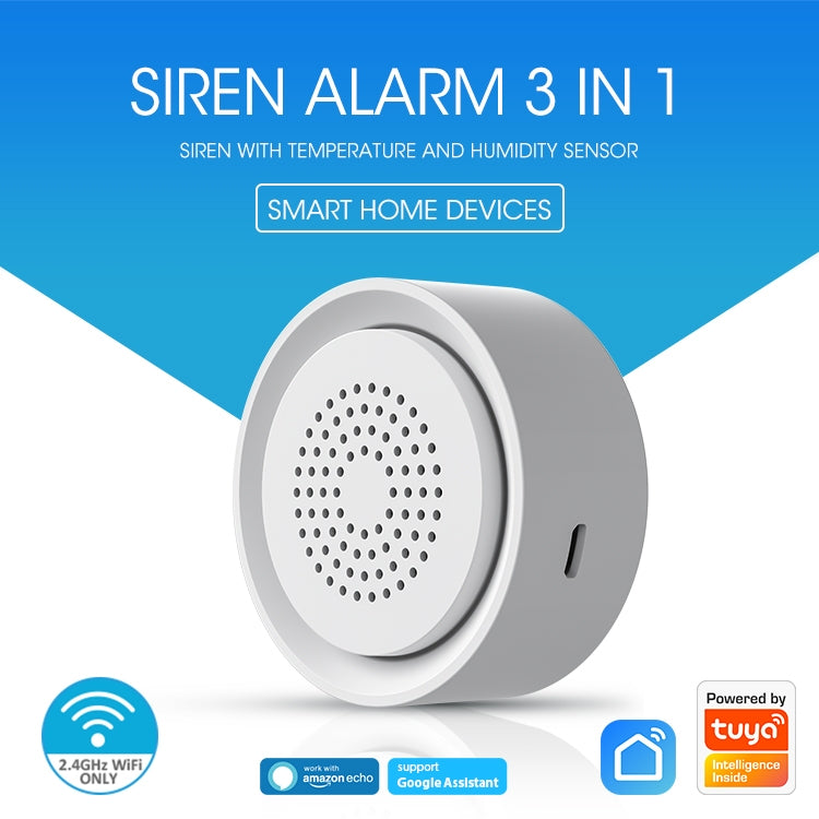 Sirena USB WiFi NEO NAS-AB03WT con sensore di temperatura e umidità, AB03WT