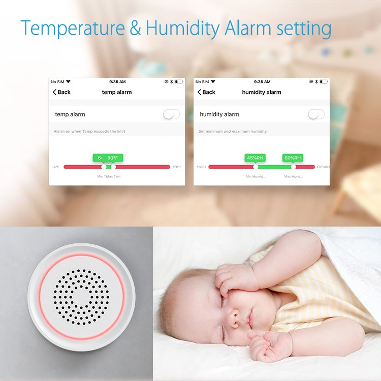 Sirena USB WiFi NEO NAS-AB03WT con sensore di temperatura e umidità, AB03WT