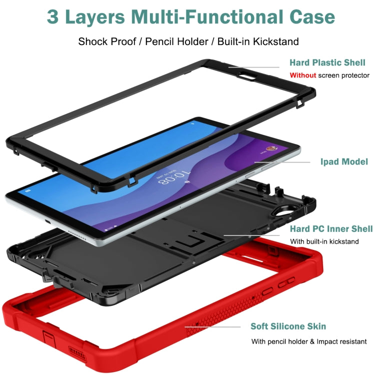 Custodia per tablet antiurto in silicone + supporto per PC, For Lenovo Tab M10 HD, For Lenovo Tab M10 Plus X606 10.3 inch