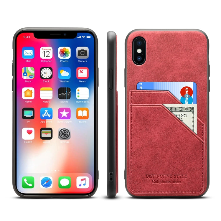 Custodia portafoglio PU+TPU con slot carte per iPhone 8 Plus