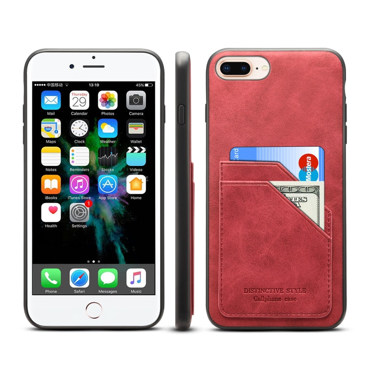 Custodia portafoglio PU+TPU con slot carte per iPhone 8 Plus