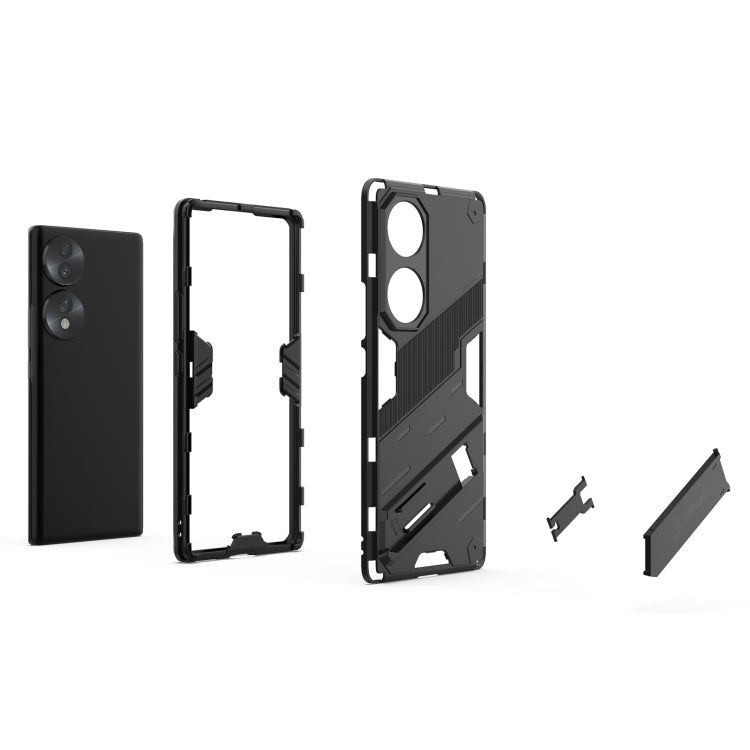 Punk Armor 2 in 1 PC + custodia antiurto in TPU con supporto invisibile, For Honor 70, For Honor 70 Pro