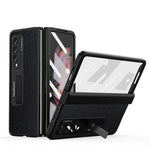 Custodia per telefono a conchiglia a copertura totale con cerniera a trama incrociata integrata, For Samsung Galaxy Z Fold3
