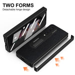 Custodia per telefono a conchiglia a copertura totale con cerniera a trama incrociata integrata, For Samsung Galaxy Z Fold3