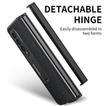 Custodia per telefono a conchiglia a copertura totale con cerniera a trama incrociata integrata, For Samsung Galaxy Z Fold3