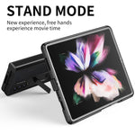 Custodia per telefono a conchiglia a copertura totale con cerniera a trama incrociata integrata, For Samsung Galaxy Z Fold3