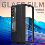 Custodia per telefono a conchiglia a copertura totale con cerniera a trama incrociata integrata, For Samsung Galaxy Z Fold3