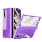 Custodia per telefono a conchiglia a copertura totale con cerniera a trama incrociata integrata, For Samsung Galaxy Z Fold3