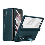 Custodia per telefono a conchiglia a copertura totale con cerniera a trama incrociata integrata, For Samsung Galaxy Z Fold3