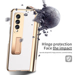 Custodia per cellulare con cerniera galvanica integrata Litchi Texture con slot per penna, For Samsung Galaxy Z Fold3