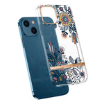 Custodia traslucida con fiore per iPhone 14 Plus