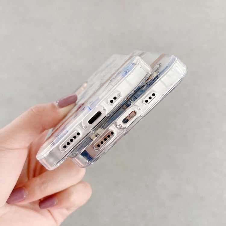 Custodia traslucida con fiore per iPhone 14 Plus
