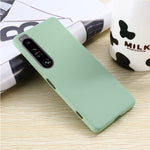 Custodia per telefono antiurto in silicone liquido di colore puro, For Sony Xperia 1 IV