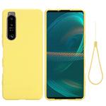 Custodia per telefono antiurto in silicone liquido di colore puro, For Sony Xperia 1 IV