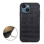 Custodia in vera pelle con trama di coccodrillo per iPhone 14 Pro