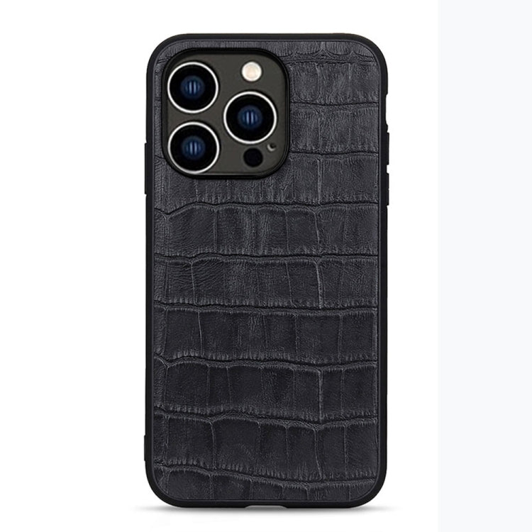 Custodia in vera pelle con trama di coccodrillo per iPhone 14 Pro