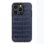 Custodia in vera pelle con trama di coccodrillo per iPhone 14 Pro